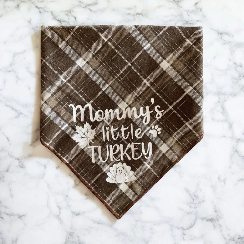 DOG Bandana - Mommy’s Little Turkey - Size L Large